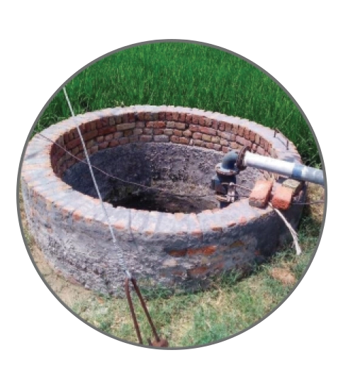 Common wells connected to a common sump